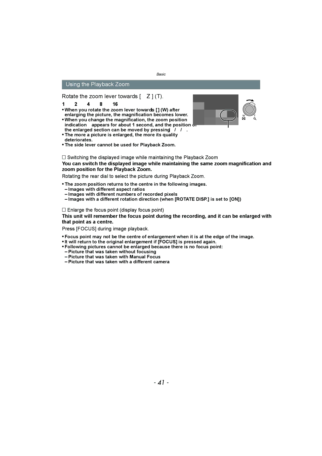 Panasonic DMC-FZ150 operating instructions Using the Playback Zoom, Rotate the zoom lever towards Z T k2k4k8k16k 