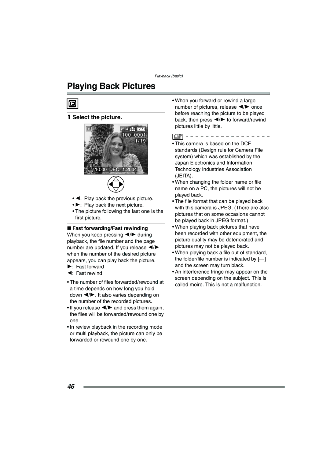 Panasonic DMC-FZ15P operating instructions Playing Back Pictures, Select the picture 