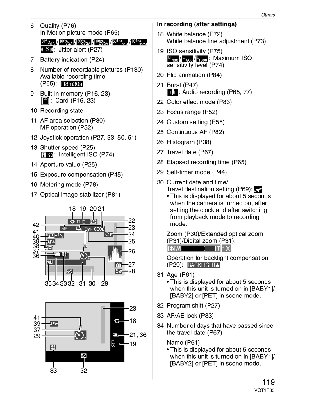 Panasonic DMC-FZ18 operating instructions 119, Recording after settings 