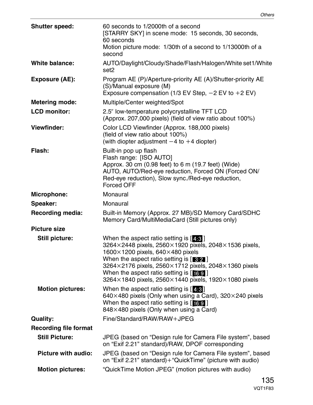 Panasonic DMC-FZ18 operating instructions 135 