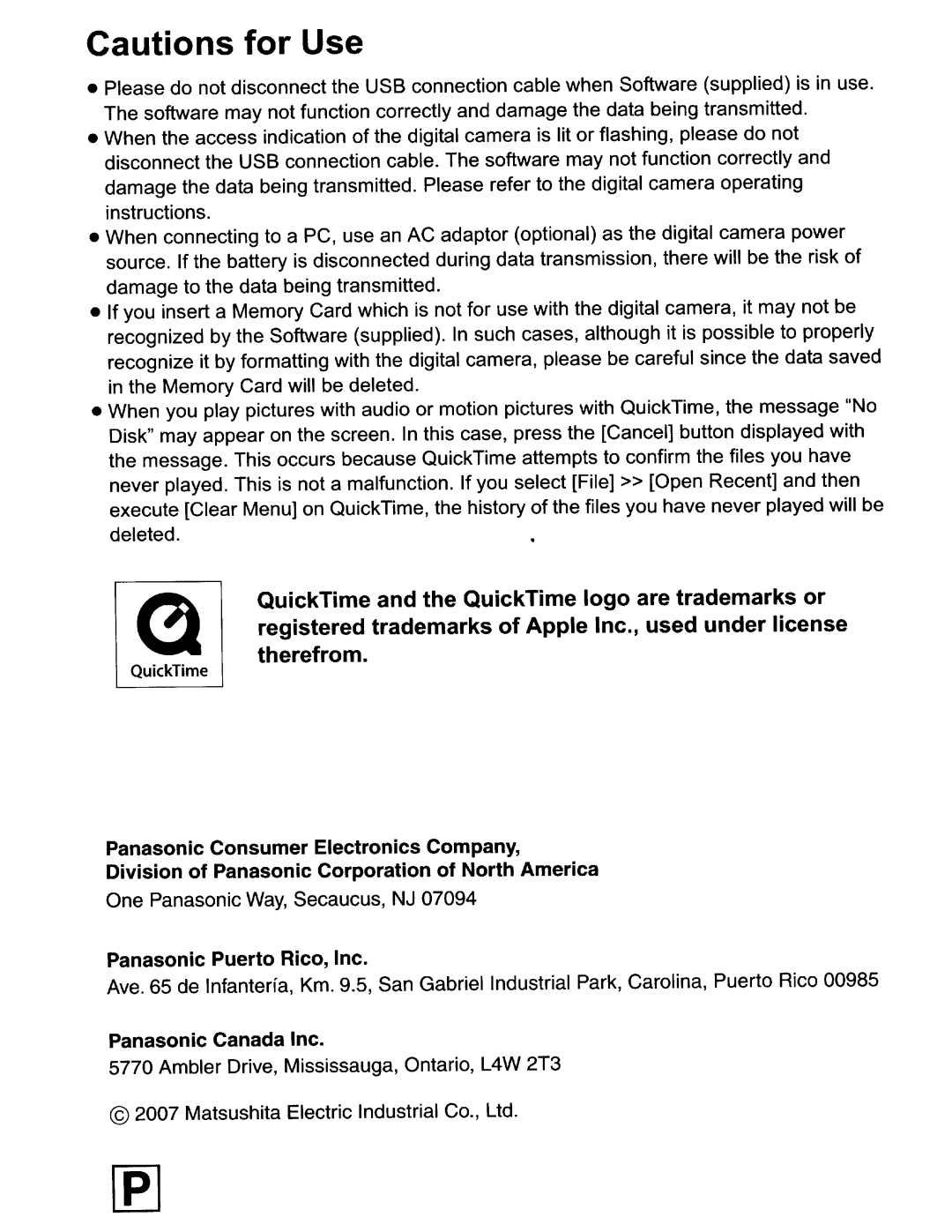 Panasonic DMC-FZ18 operating instructions 