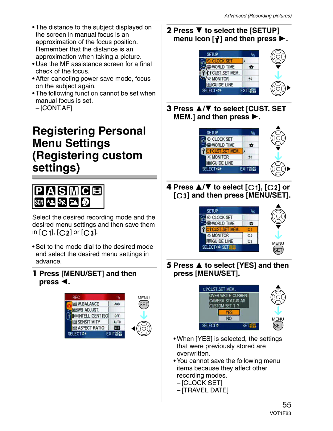 Panasonic DMC-FZ18 operating instructions Clock SET Travel Date 