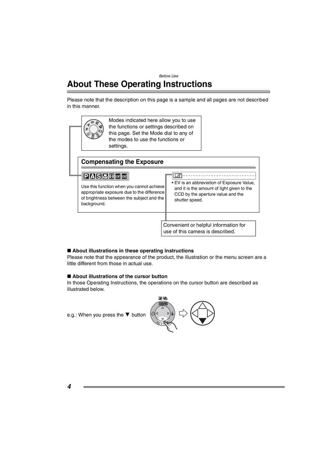 Panasonic DMC-FZ20GN About These Operating Instructions, About illustrations in these operating instructions 