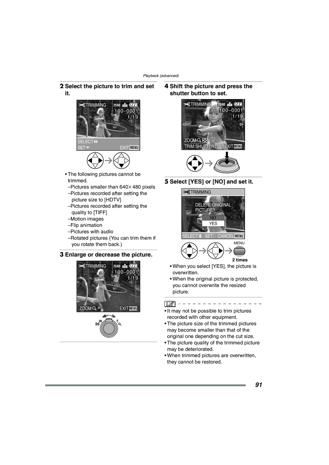 Panasonic DMC-FZ20GN operating instructions Enlarge or decrease the picture 