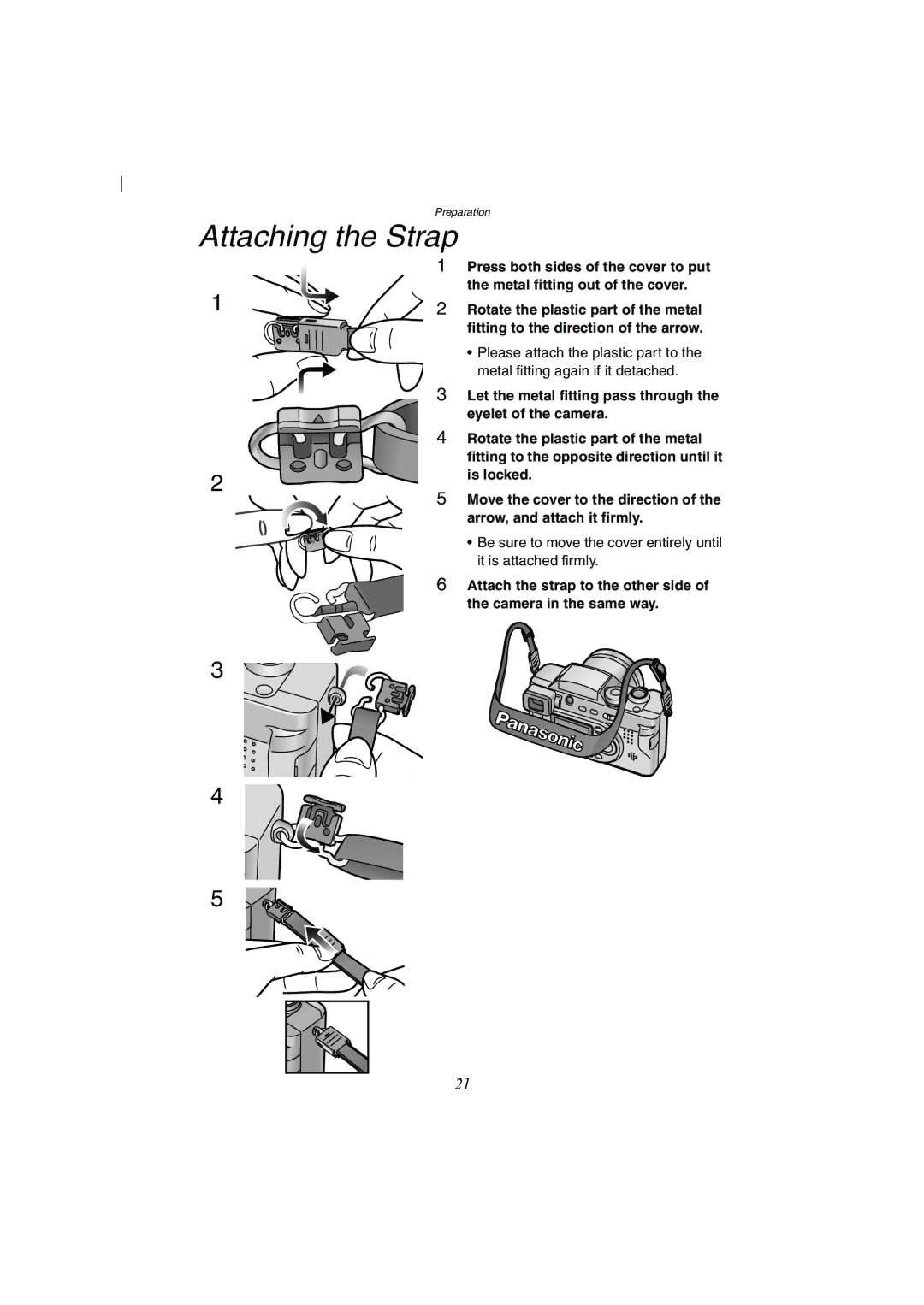 Panasonic DMC-FZ2A operating instructions Attaching the Strap 