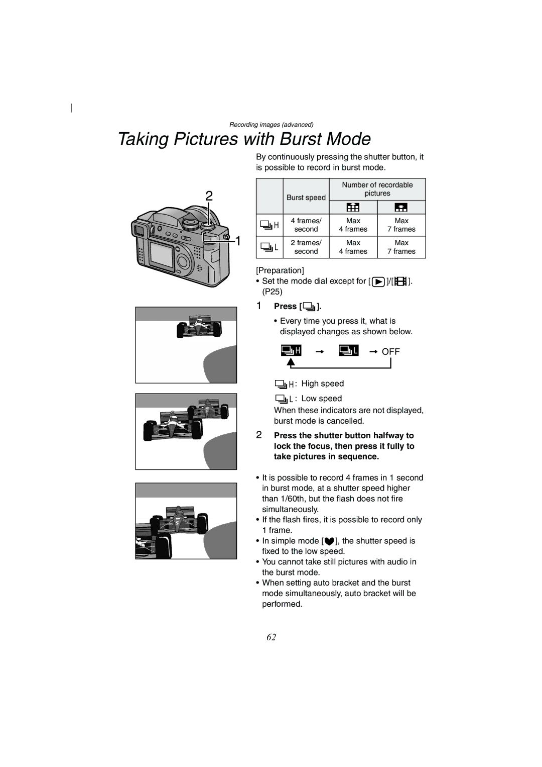 Panasonic DMC-FZ2A operating instructions Off 