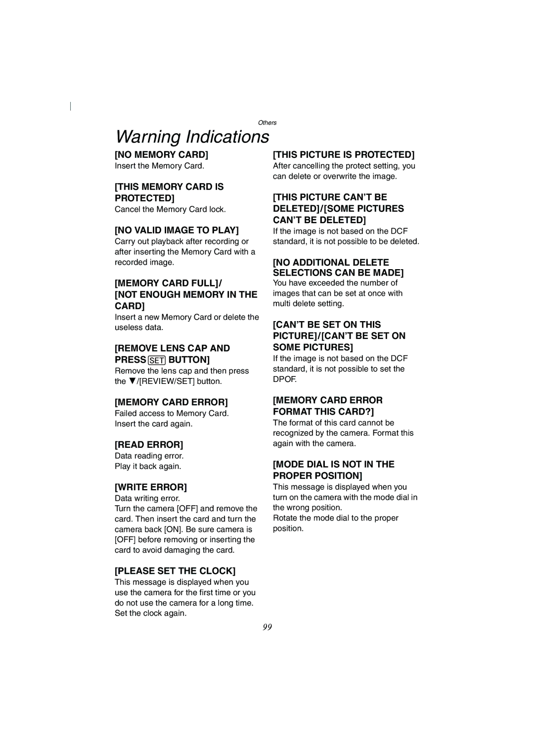 Panasonic DMC-FZ2A operating instructions This Memory Card is Protected 