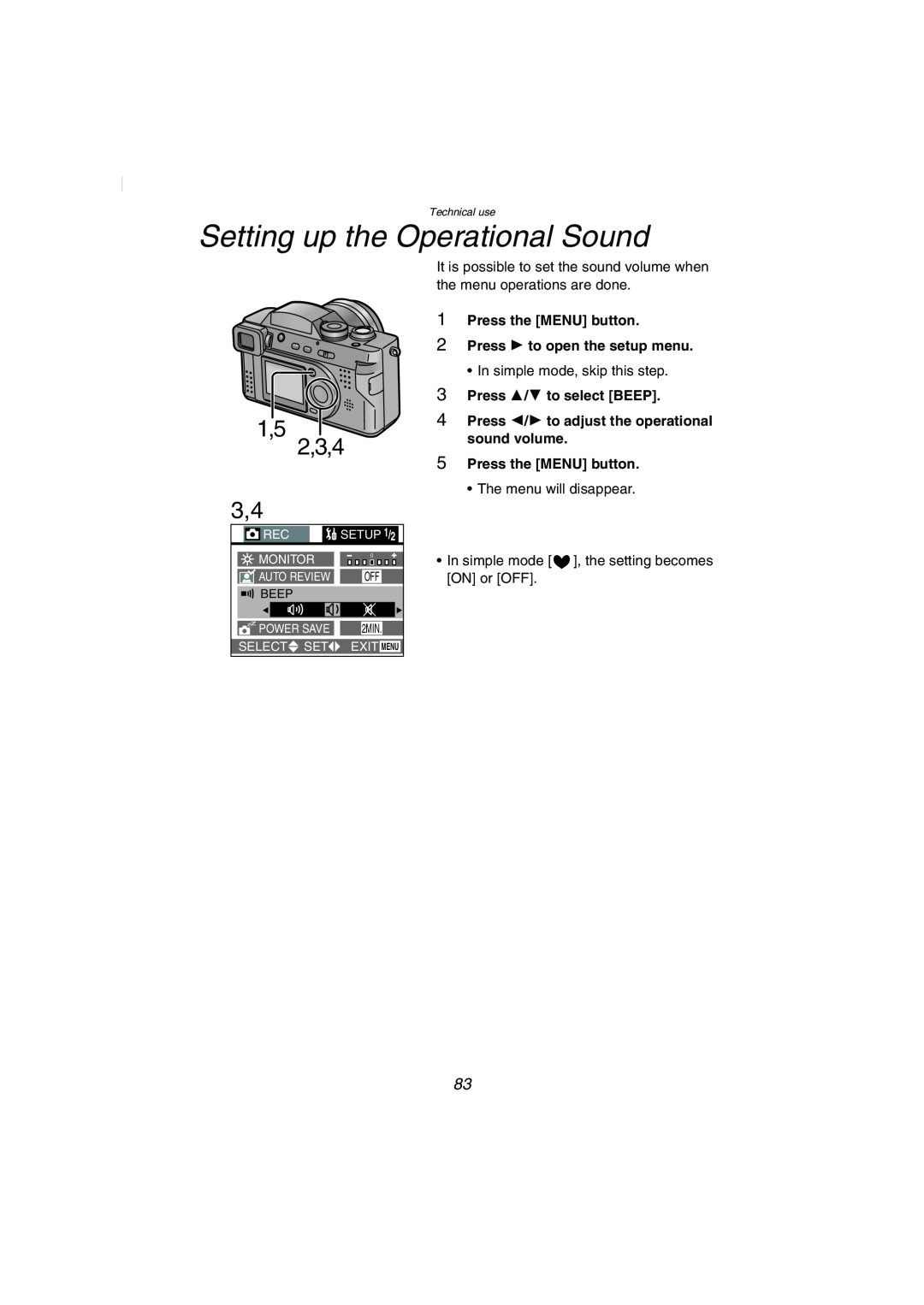 Panasonic DMC-FZ2PP operating instructions SETUP 1/2, Auto Review, Power Save, Exit Menu, 2MIN 