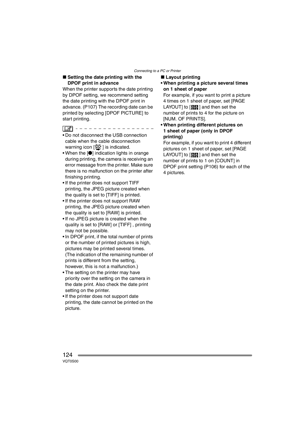 Panasonic DMC-FZ30EB operating instructions 124, Setting the date printing with the Dpof print in advance 