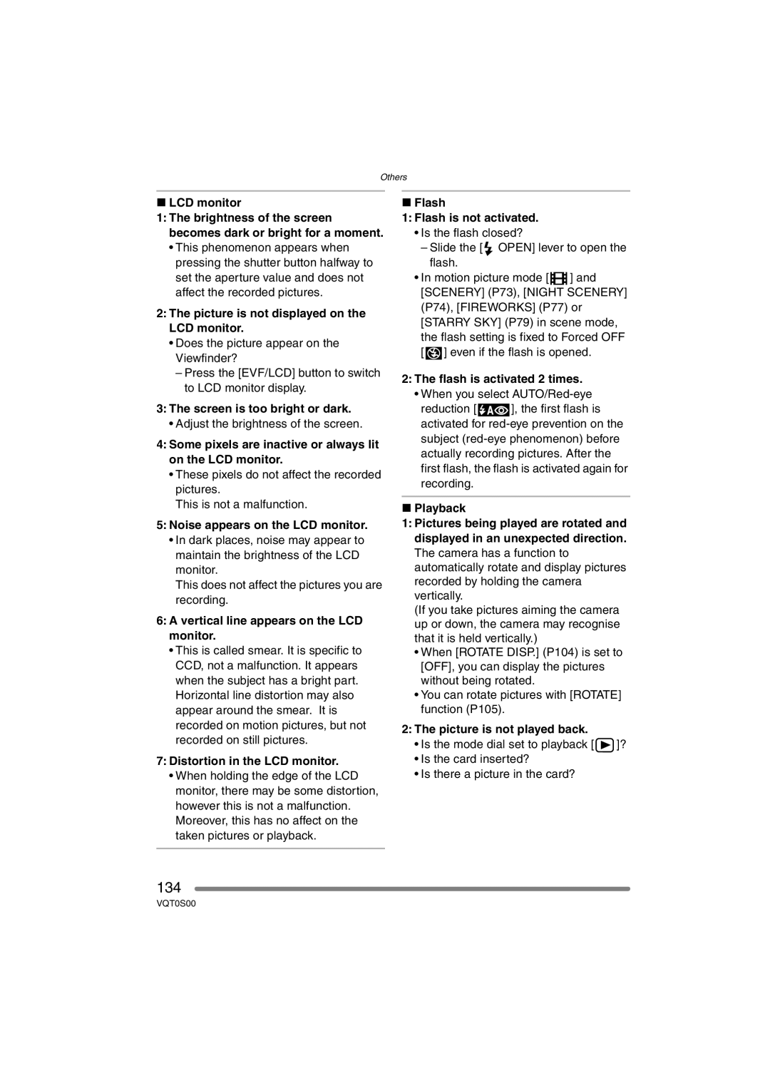 Panasonic DMC-FZ30EB operating instructions 134 