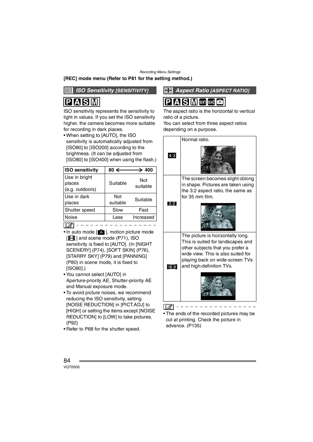 Panasonic DMC-FZ30EB operating instructions ISO Sensitivity Sensitivity, ISO sensitivity 400, Noise 