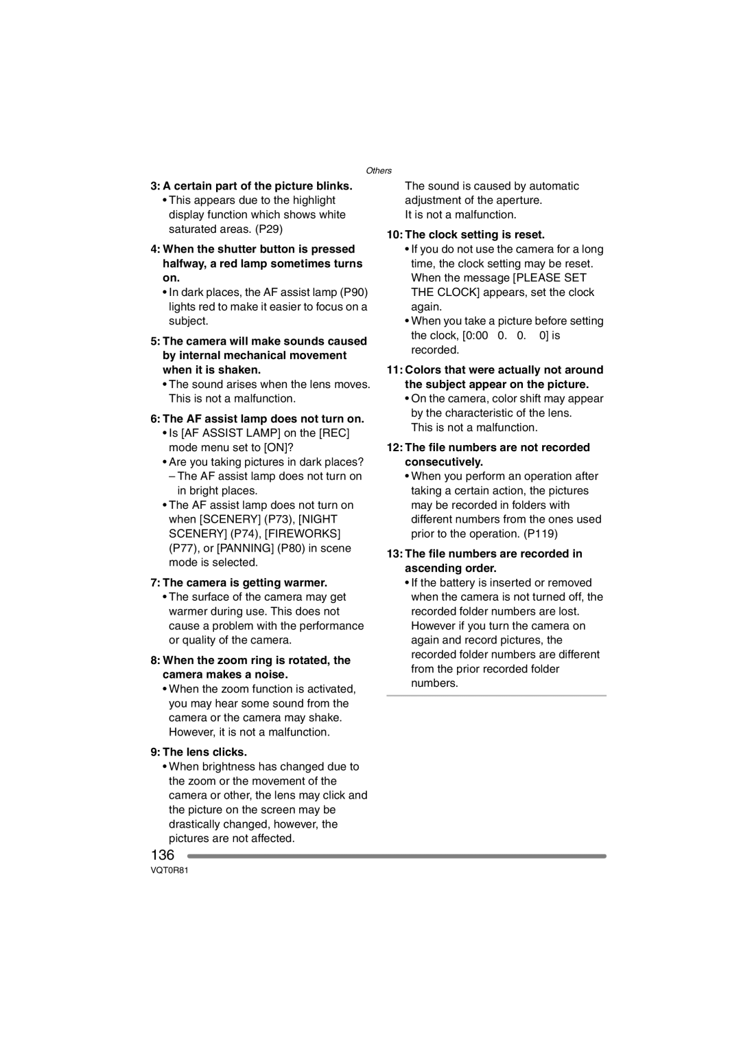 Panasonic DMC-FZ30PP operating instructions 136 