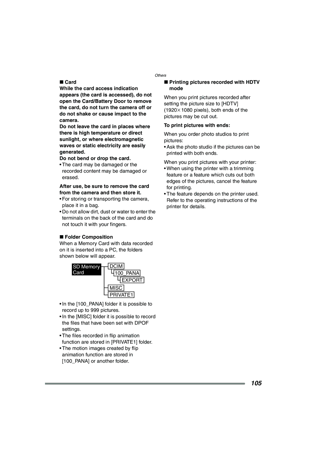 Panasonic DMC-FZ3GN Folder Composition, Printing pictures recorded with Hdtv mode, To print pictures with ends 