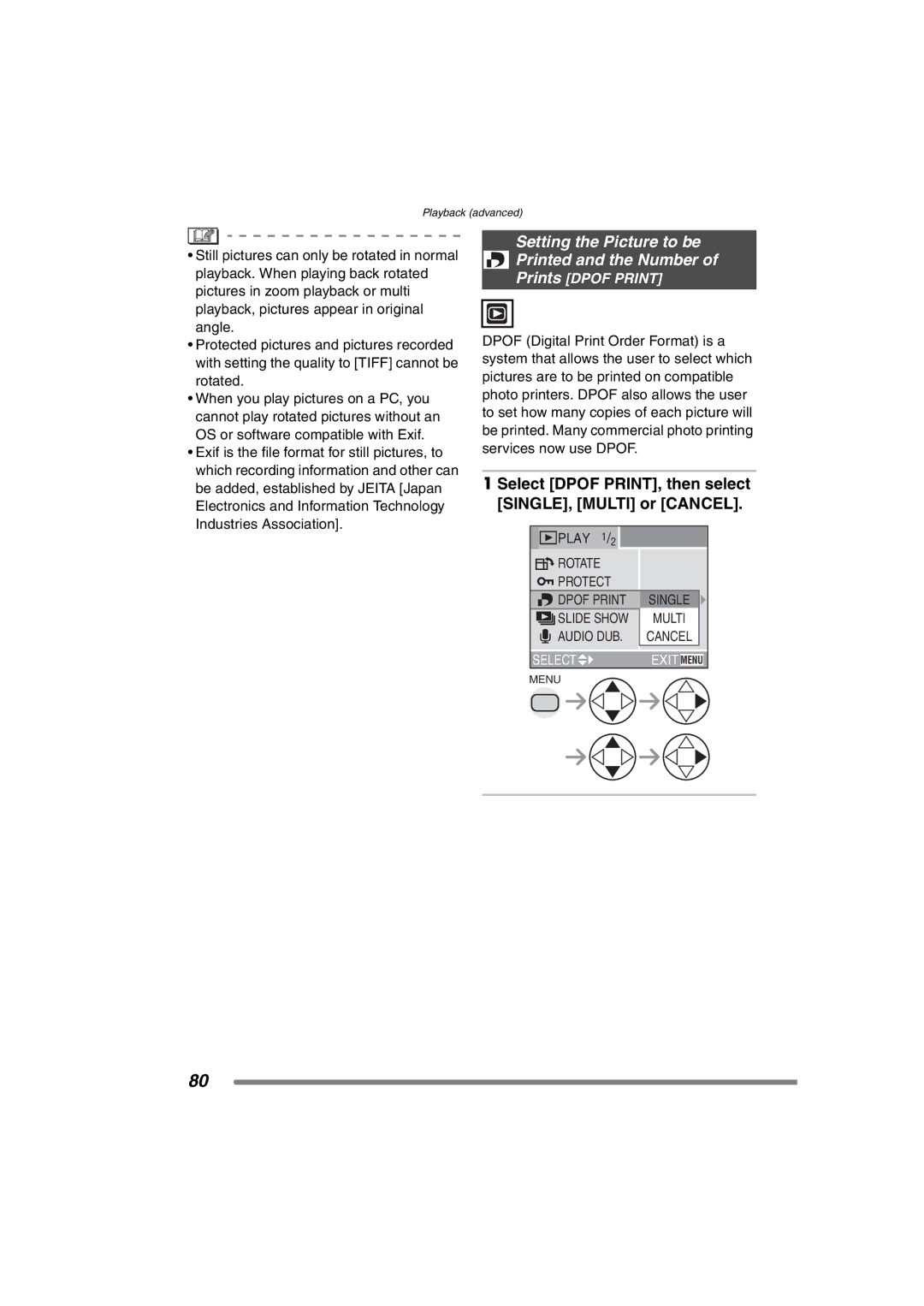 Panasonic DMC-FZ3GN operating instructions Setting the Picture to be Printed and the Number 