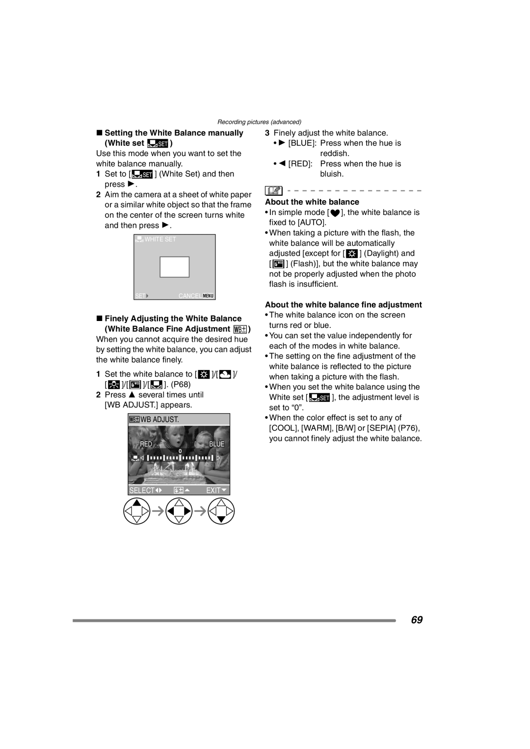 Panasonic DMC-FZ3PP operating instructions Setting the White Balance manually White set, About the white balance 