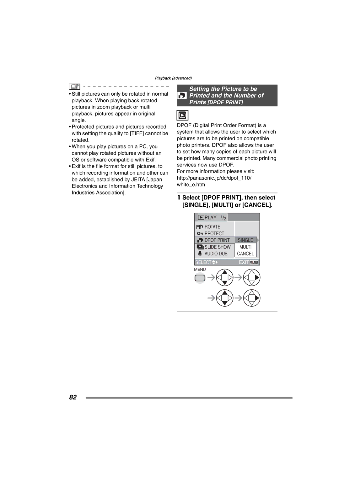 Panasonic DMC-FZ3PP operating instructions Setting the Picture to be Printed and the Number 