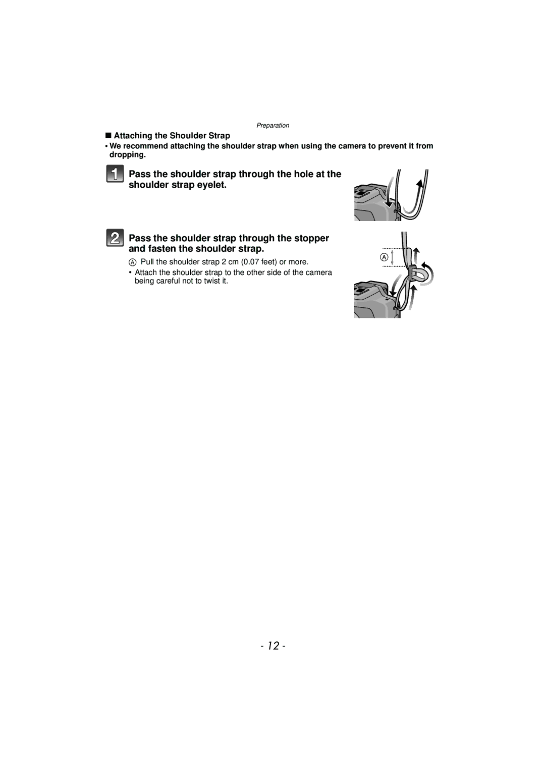 Panasonic DMC-FZ47, DMCFZ47K, VQT3R48 owner manual Attaching the Shoulder Strap 