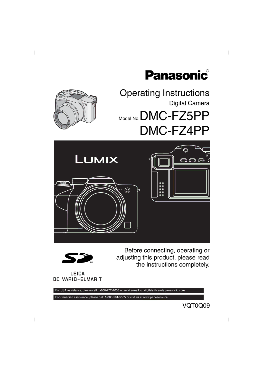 Panasonic DMC-FZ4PP, DMC-FZ5PP operating instructions 