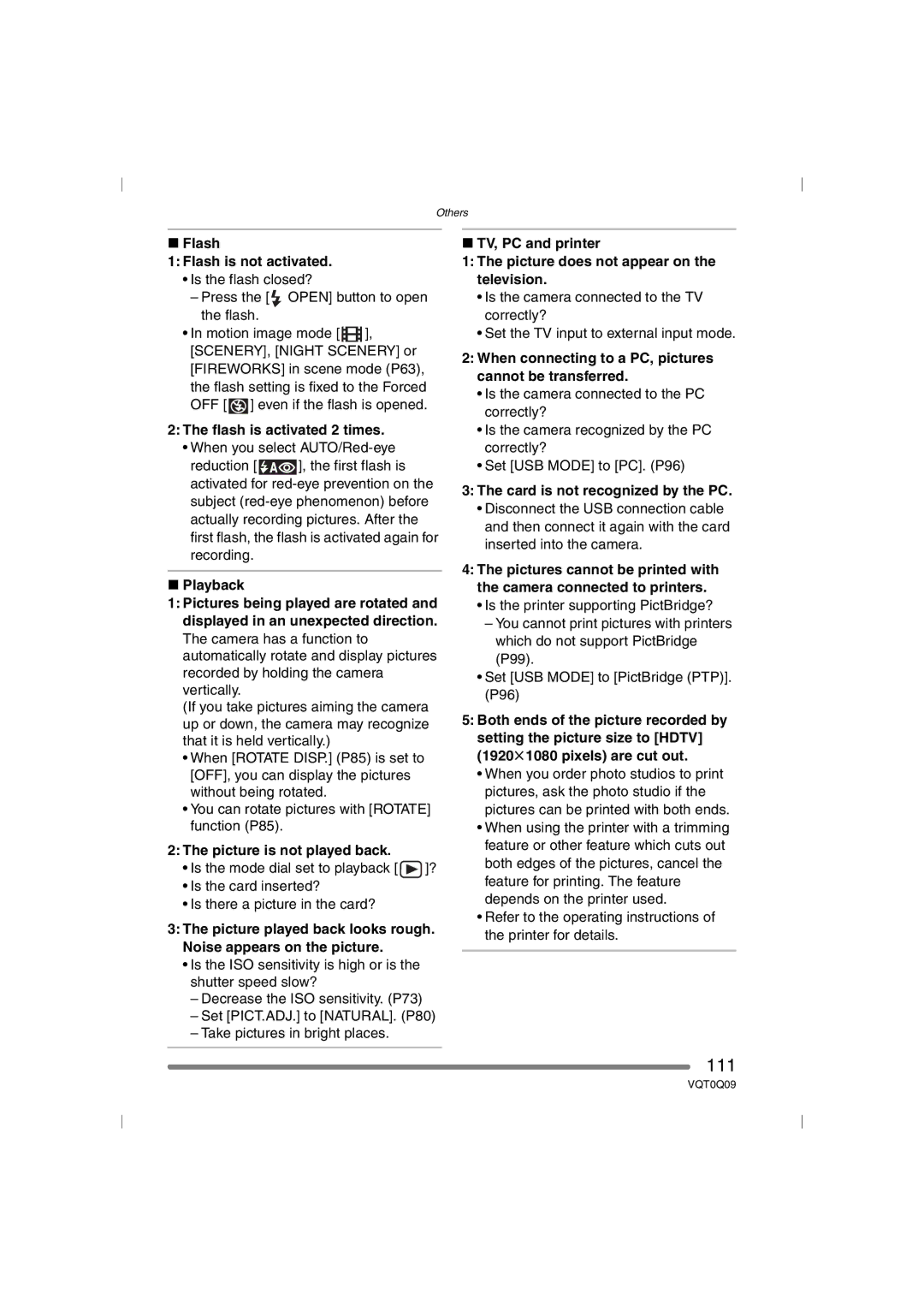 Panasonic DMC-FZ4PP, DMC-FZ5PP operating instructions 111 