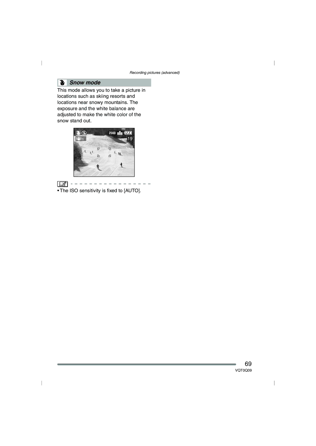 Panasonic DMC-FZ4PP, DMC-FZ5PP operating instructions Snow mode 