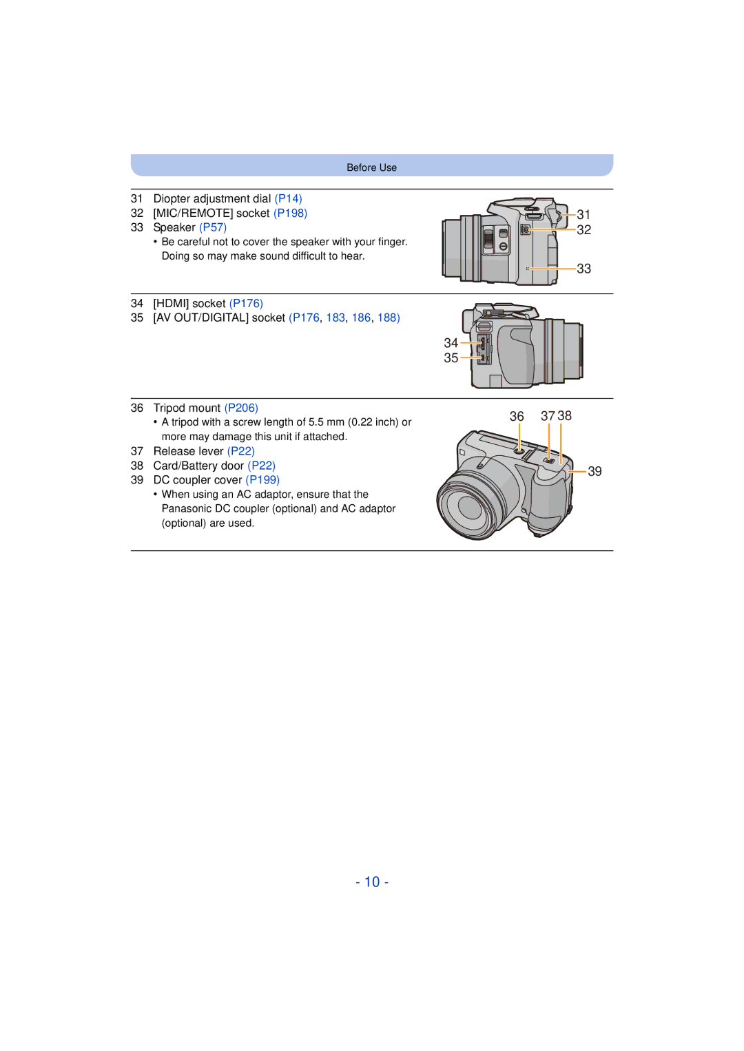 Panasonic DMC-FZ60K, DMC-FZ200K owner manual 36 37 38 