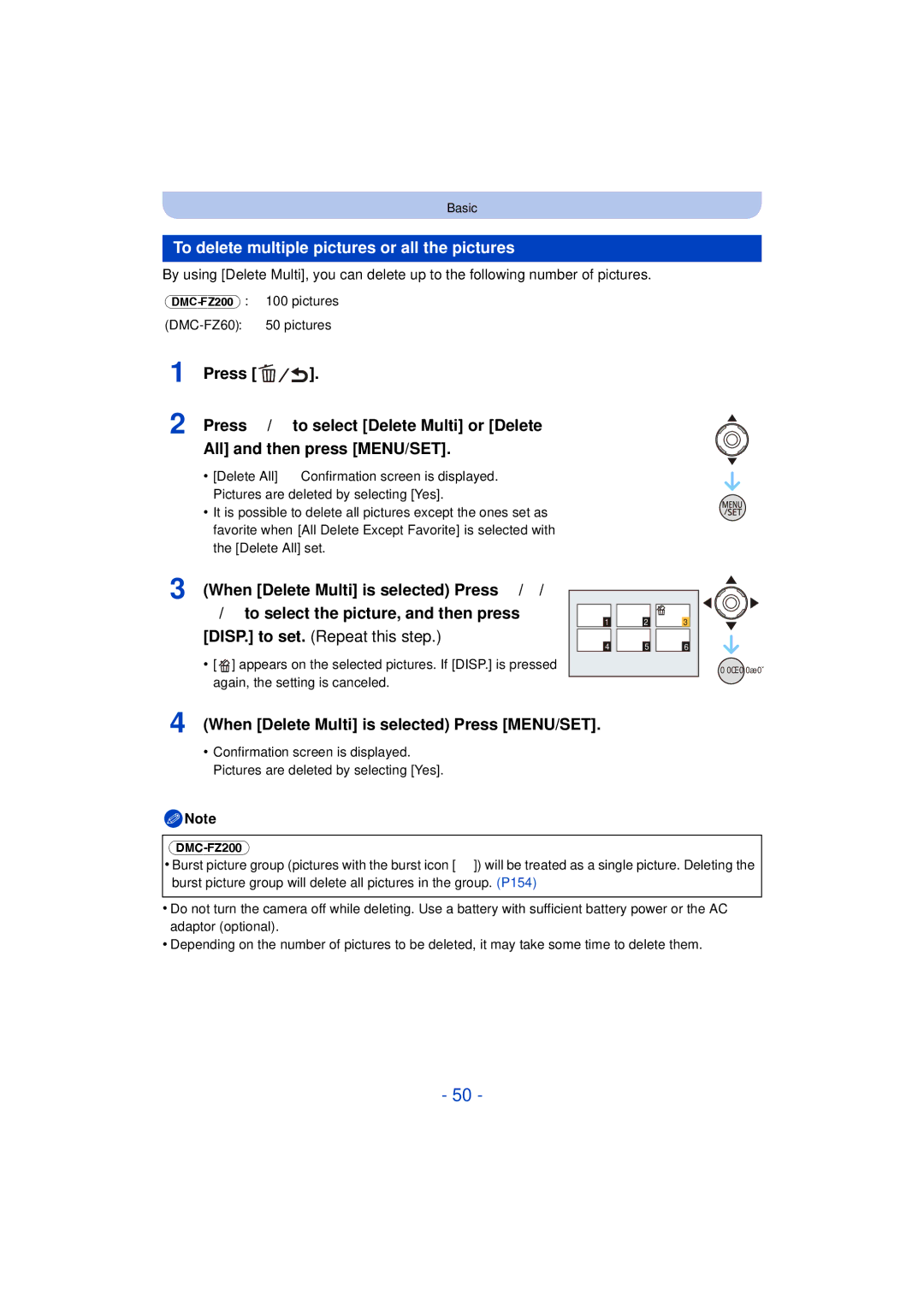 Panasonic DMC-FZ60K, DMC-FZ200K owner manual DISP. to set. Repeat this step 