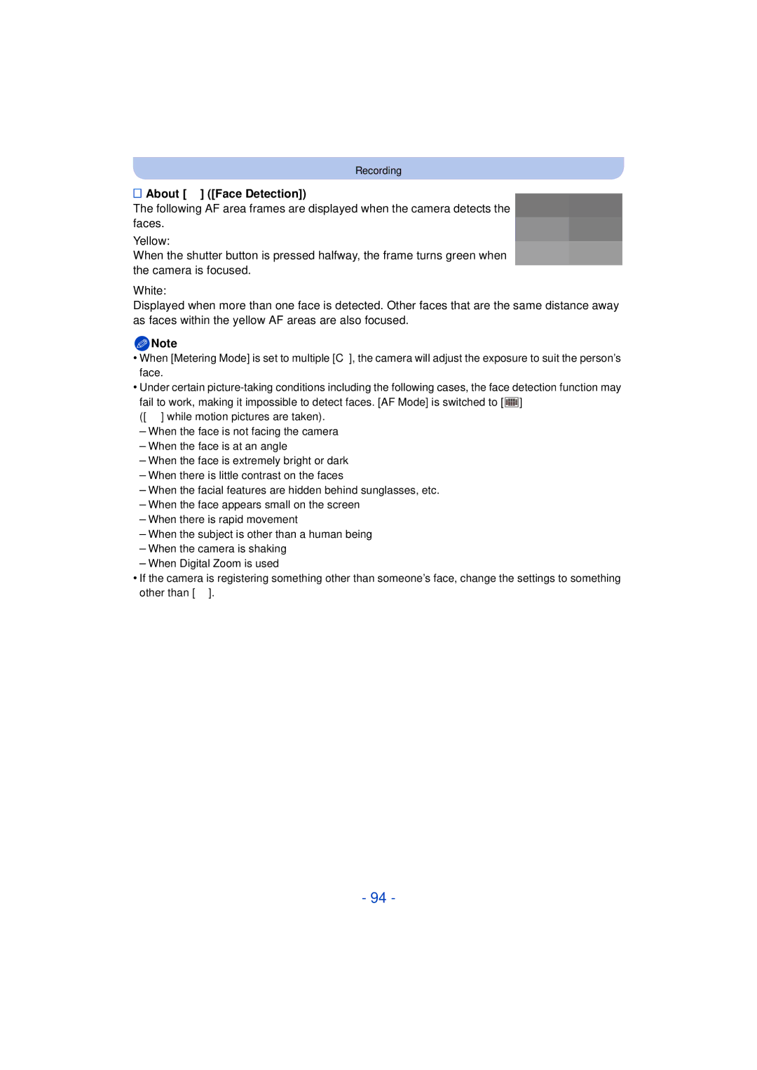 Panasonic DMC-FZ60K, DMC-FZ200K owner manual About š Face Detection 