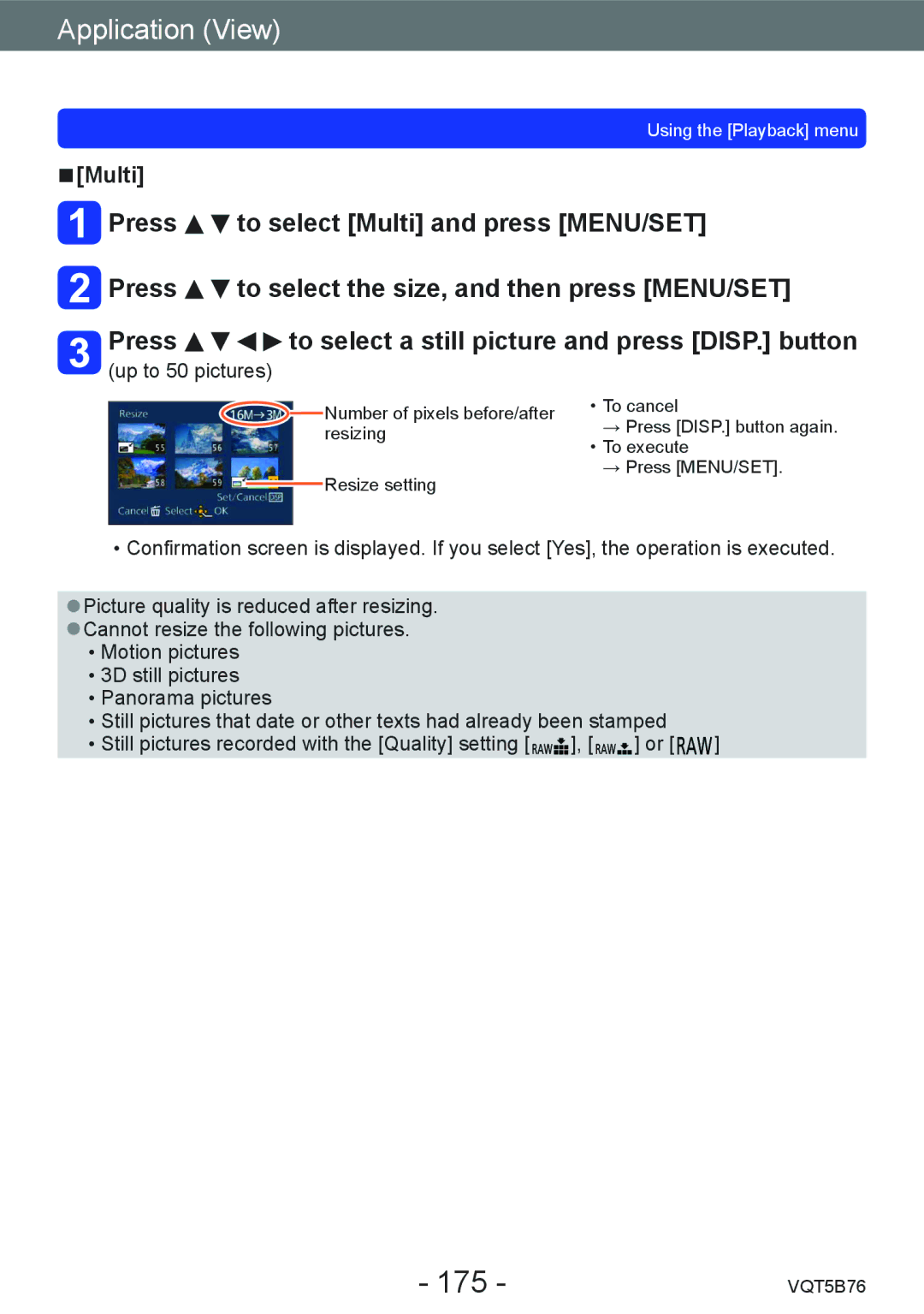 Panasonic DMC-FZ70 owner manual 175, Multi 