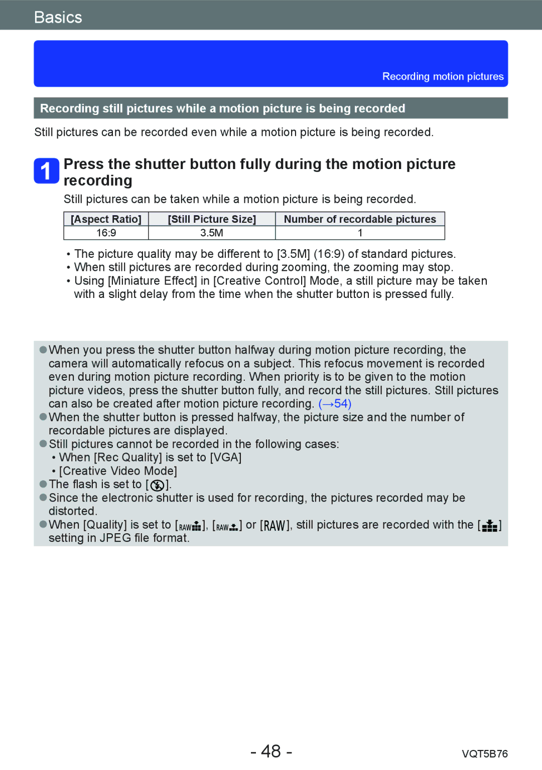 Panasonic DMC-FZ70 owner manual Aspect Ratio 