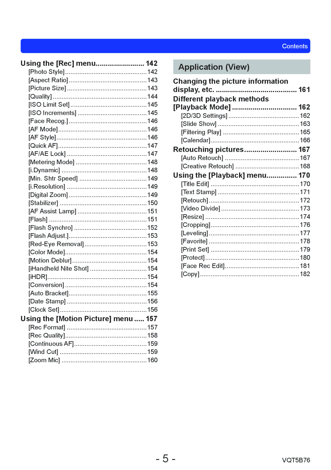 Panasonic DMC-FZ70 owner manual Application View 