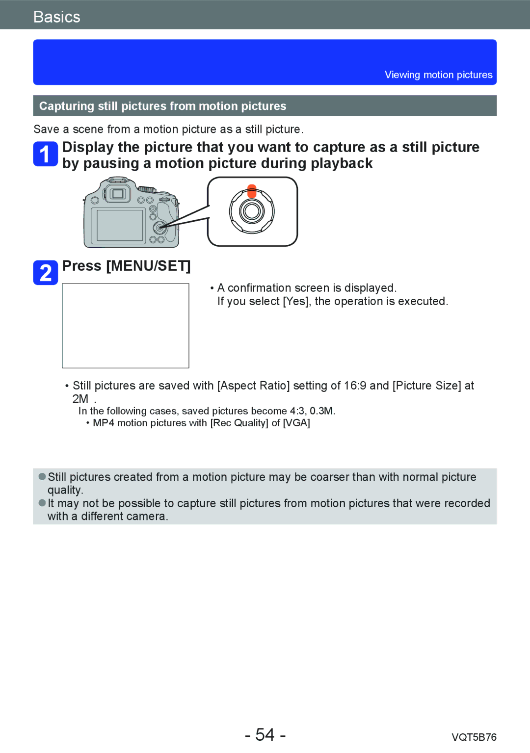 Panasonic DMC-FZ70 owner manual Capturing still pictures from motion pictures 