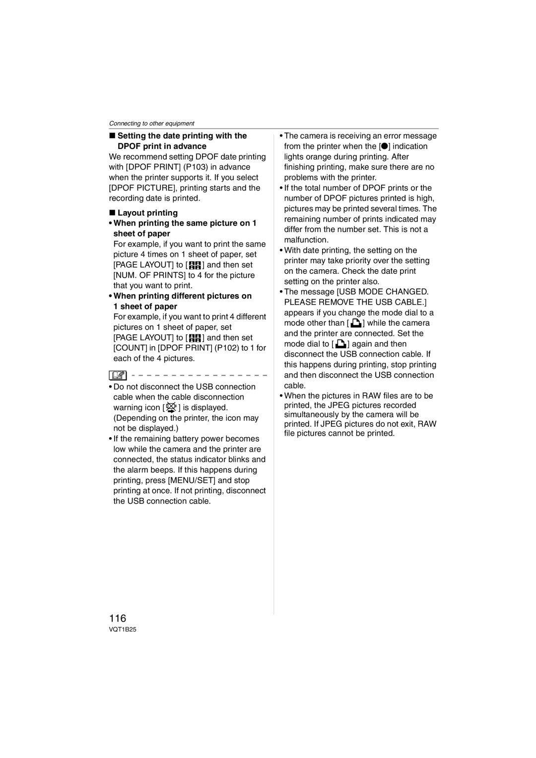 Panasonic DMC-FZ8, DMCFZ8K operating instructions 116, Setting the date printing with Dpof print in advance 