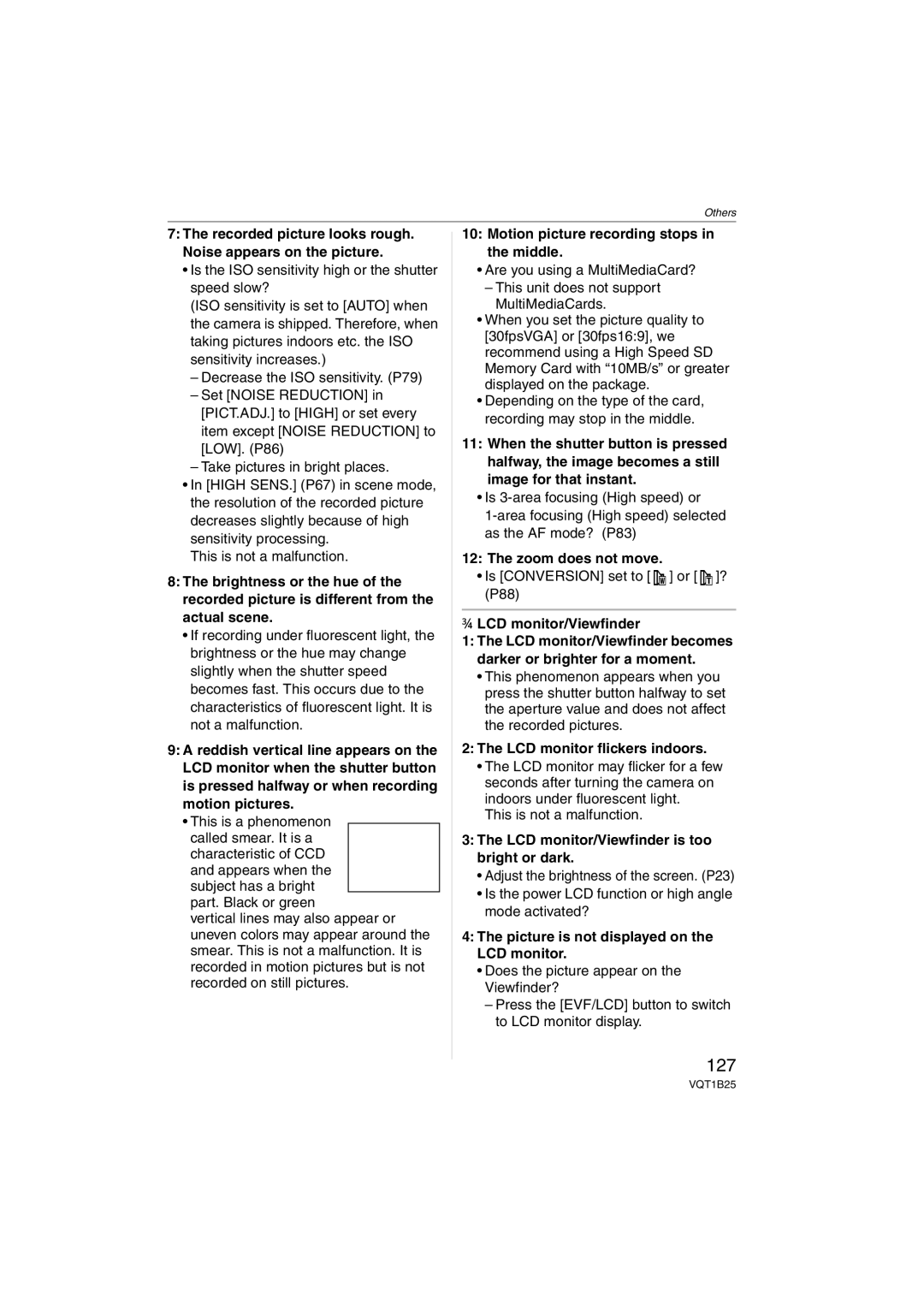 Panasonic DMCFZ8K, DMC-FZ8 operating instructions 127 