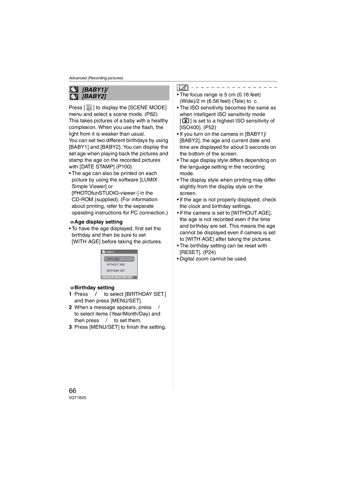 Panasonic DMC-FZ8, DMCFZ8K operating instructions Age display setting, Birthday setting 