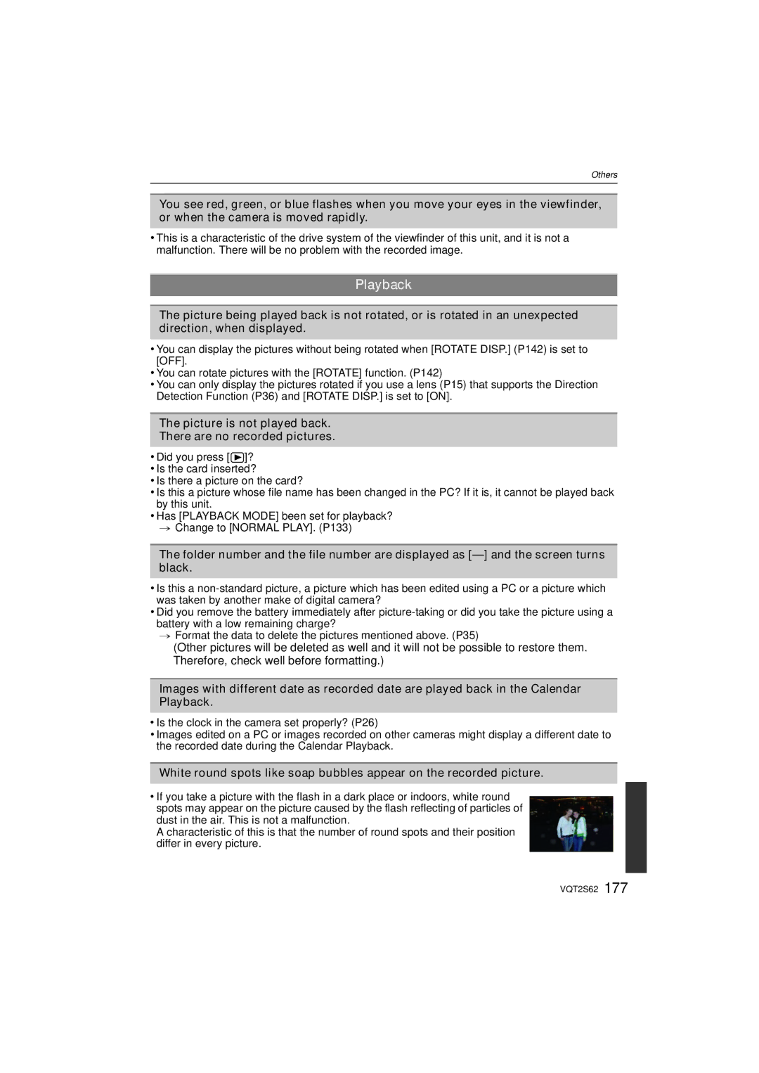 Panasonic DMC-G10K operating instructions Playback, Picture is not played back There are no recorded pictures 