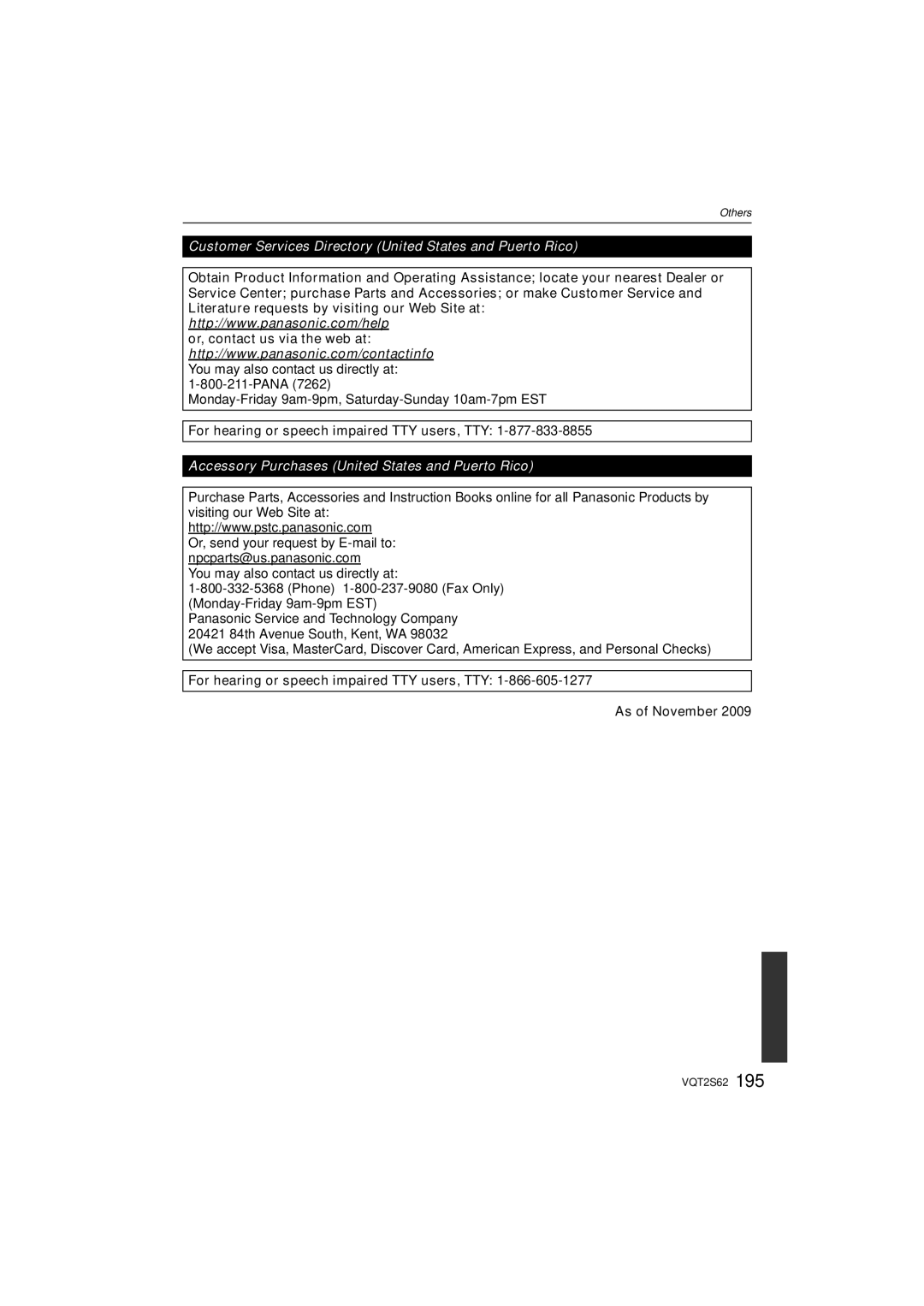 Panasonic DMC-G10K operating instructions For hearing or speech impaired TTY users, TTY 