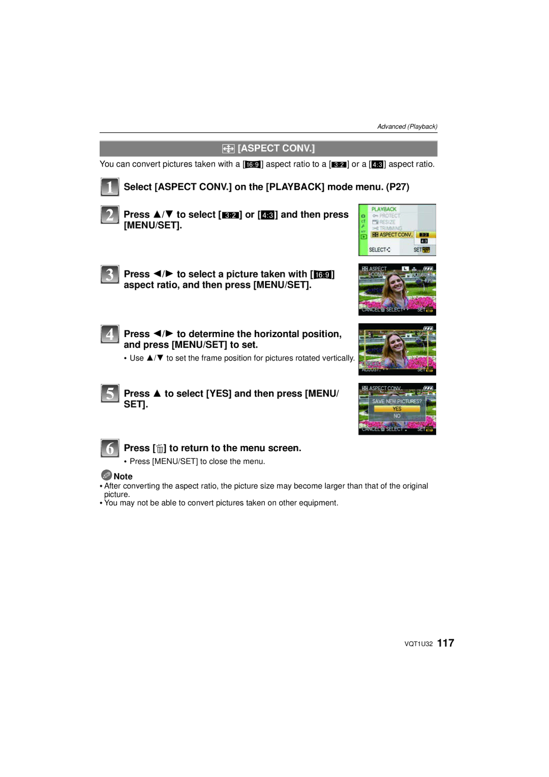 Panasonic DMC-G1K operating instructions ? Aspect Conv 