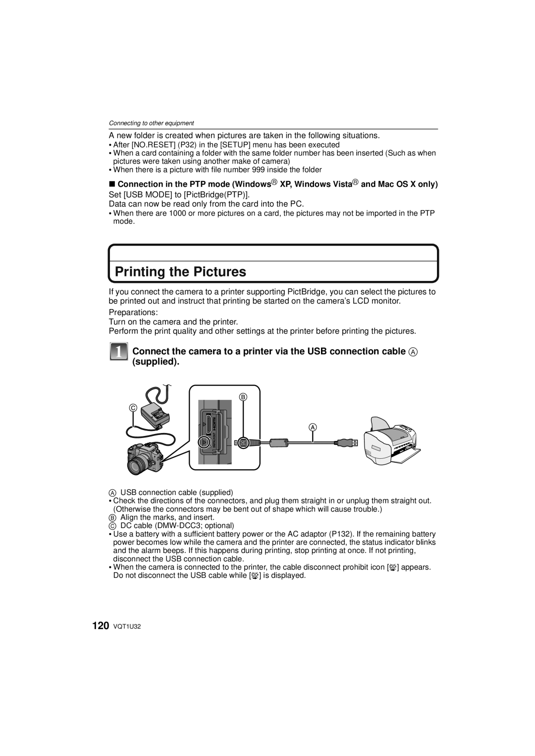 Panasonic DMC-G1K operating instructions Printing the Pictures, Data can now be read only from the card into the PC 