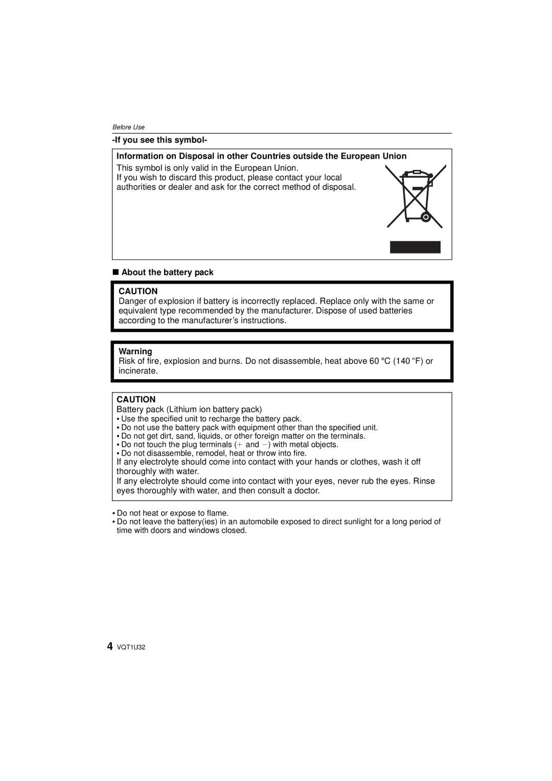 Panasonic DMC-G1K operating instructions This symbol is only valid in the European Union, About the battery pack 