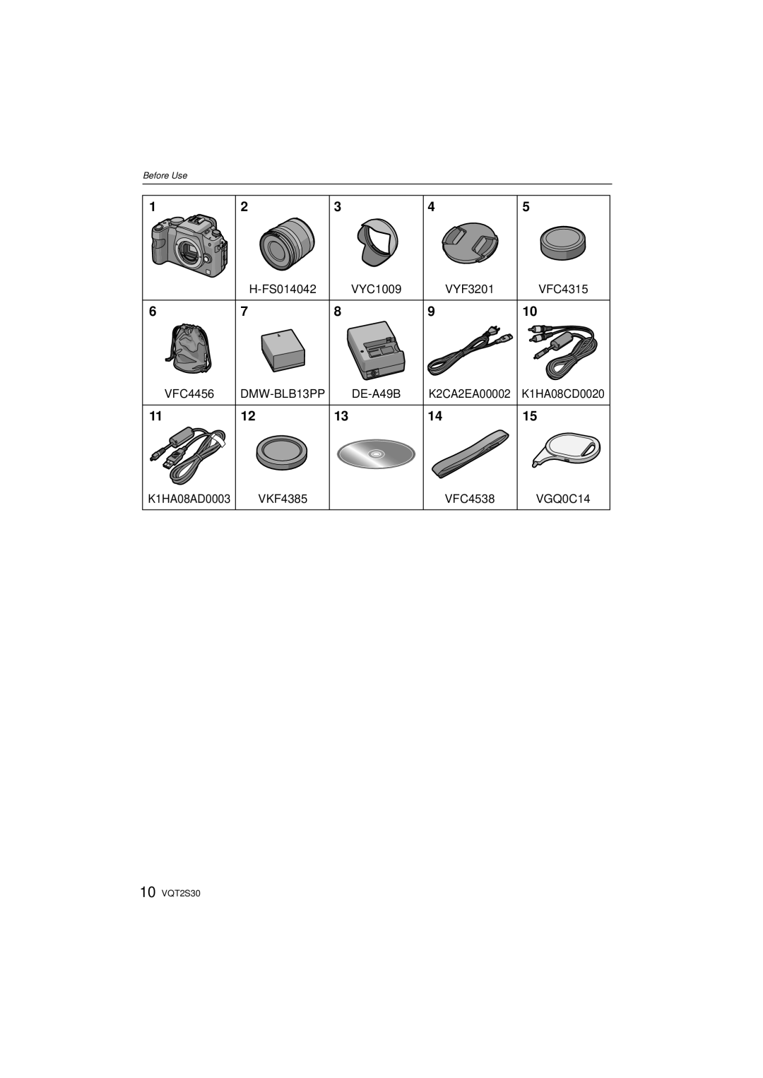 Panasonic DMC-G2K operating instructions DMW-BLB13PP, VGQ0C14 