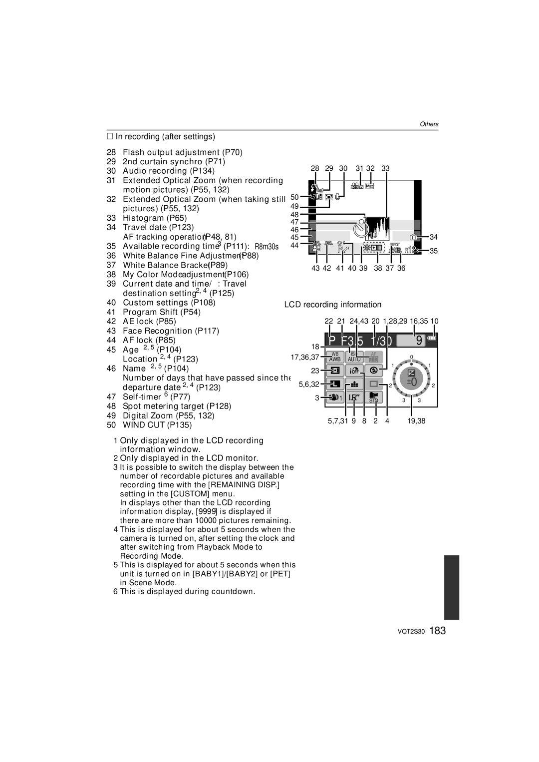 Panasonic DMC-G2K Recording after settings, Available recording time¢3 P111 R8m30s, LCD recording information 