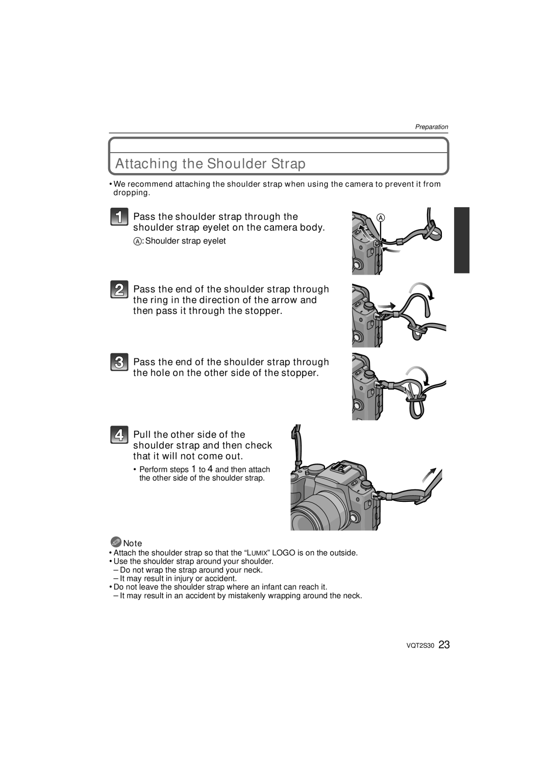 Panasonic DMC-G2K operating instructions Attaching the Shoulder Strap, Shoulder strap eyelet 