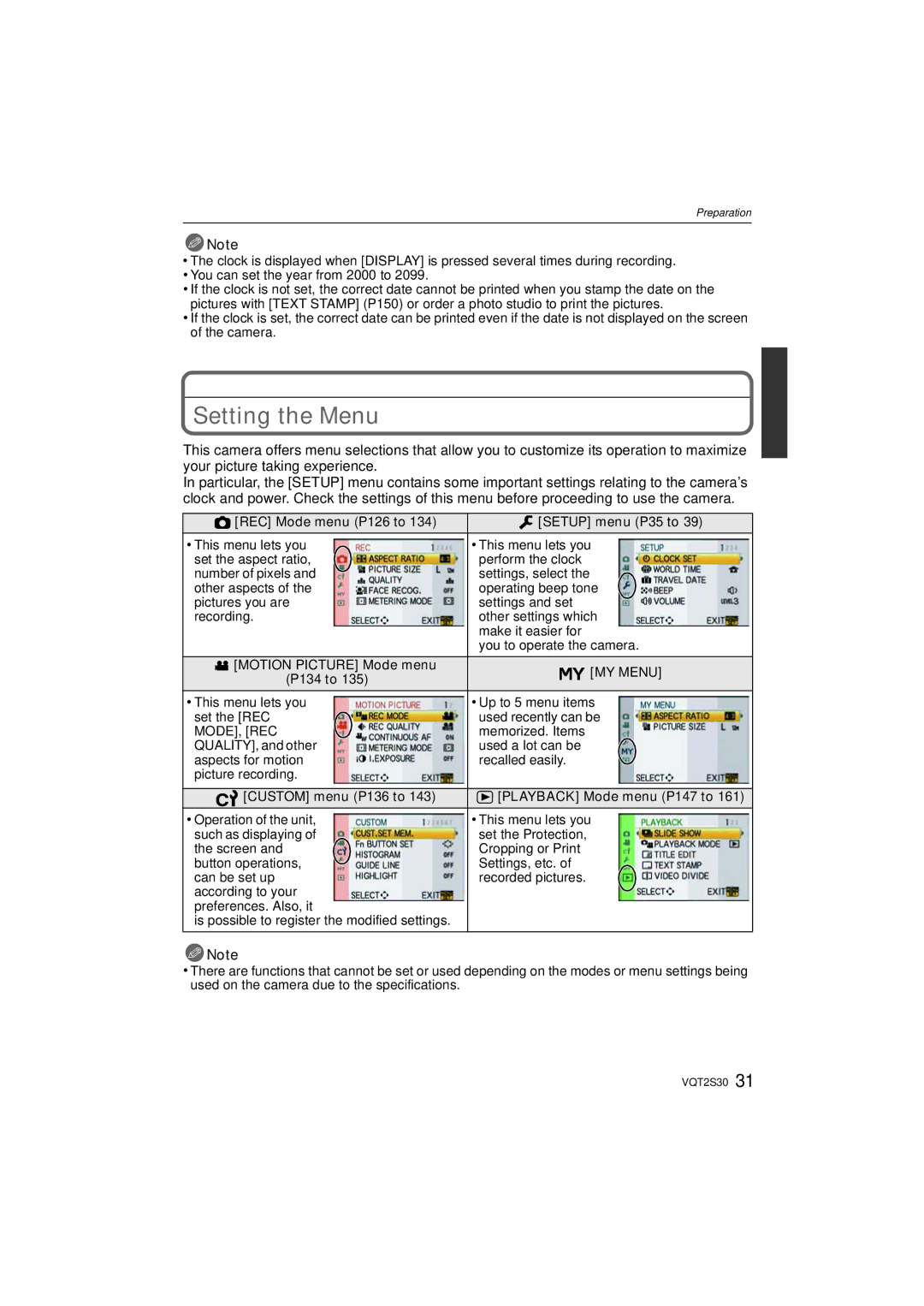 Panasonic DMC-G2K operating instructions Setting the Menu, MY Menu 