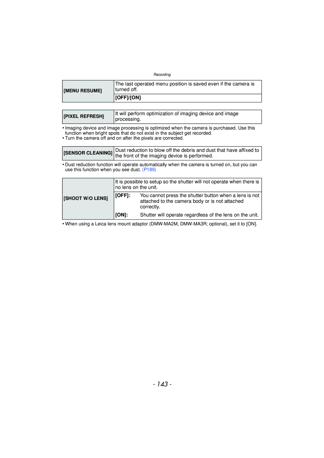 Panasonic DMC-G3 owner manual 143, No lens on the unit, Attached to the camera body or is not attached, Correctly 