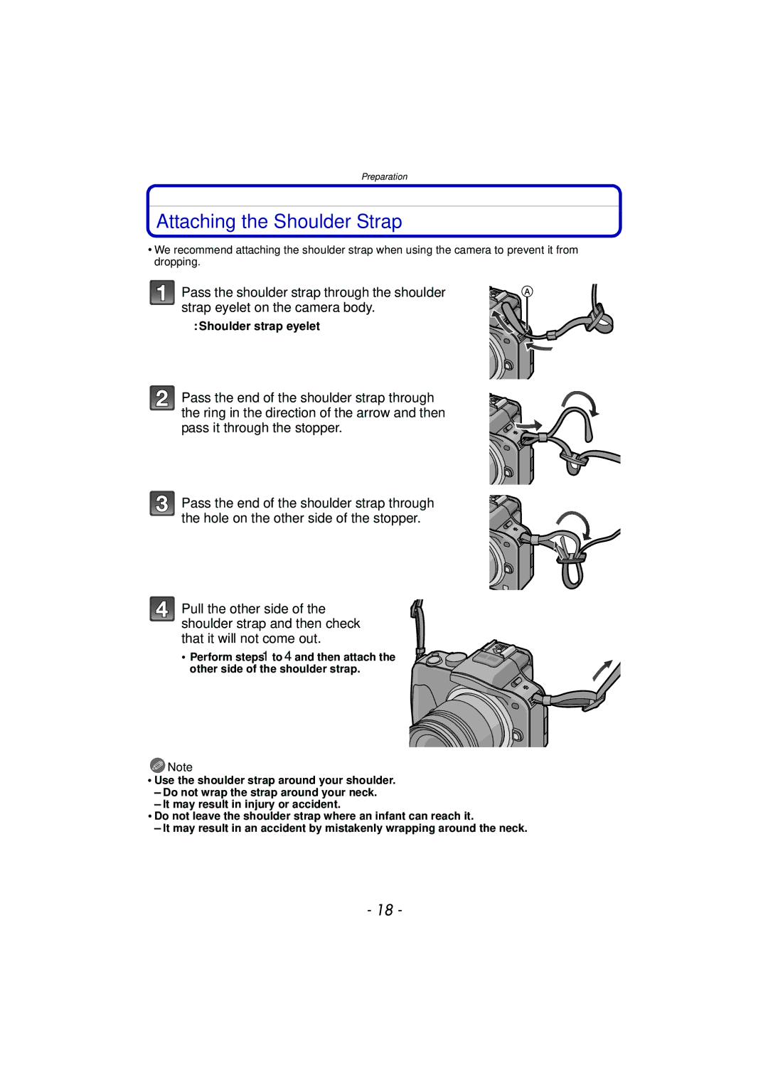 Panasonic DMC-G3 owner manual Attaching the Shoulder Strap, Shoulder strap eyelet 