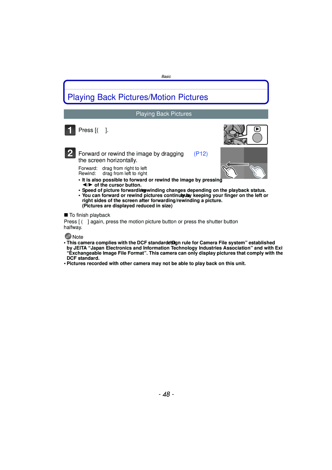 Panasonic DMC-G3 owner manual Playing Back Pictures/Motion Pictures 