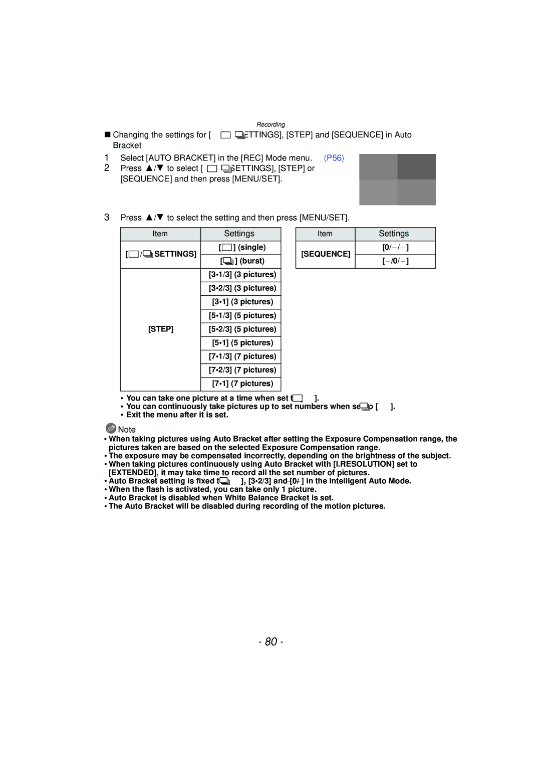 Panasonic DMC-G3 owner manual Settings 