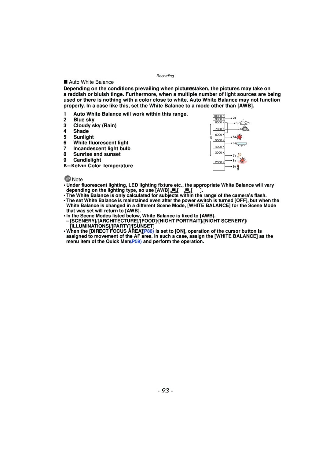 Panasonic DMC-G3 owner manual Auto White Balance 