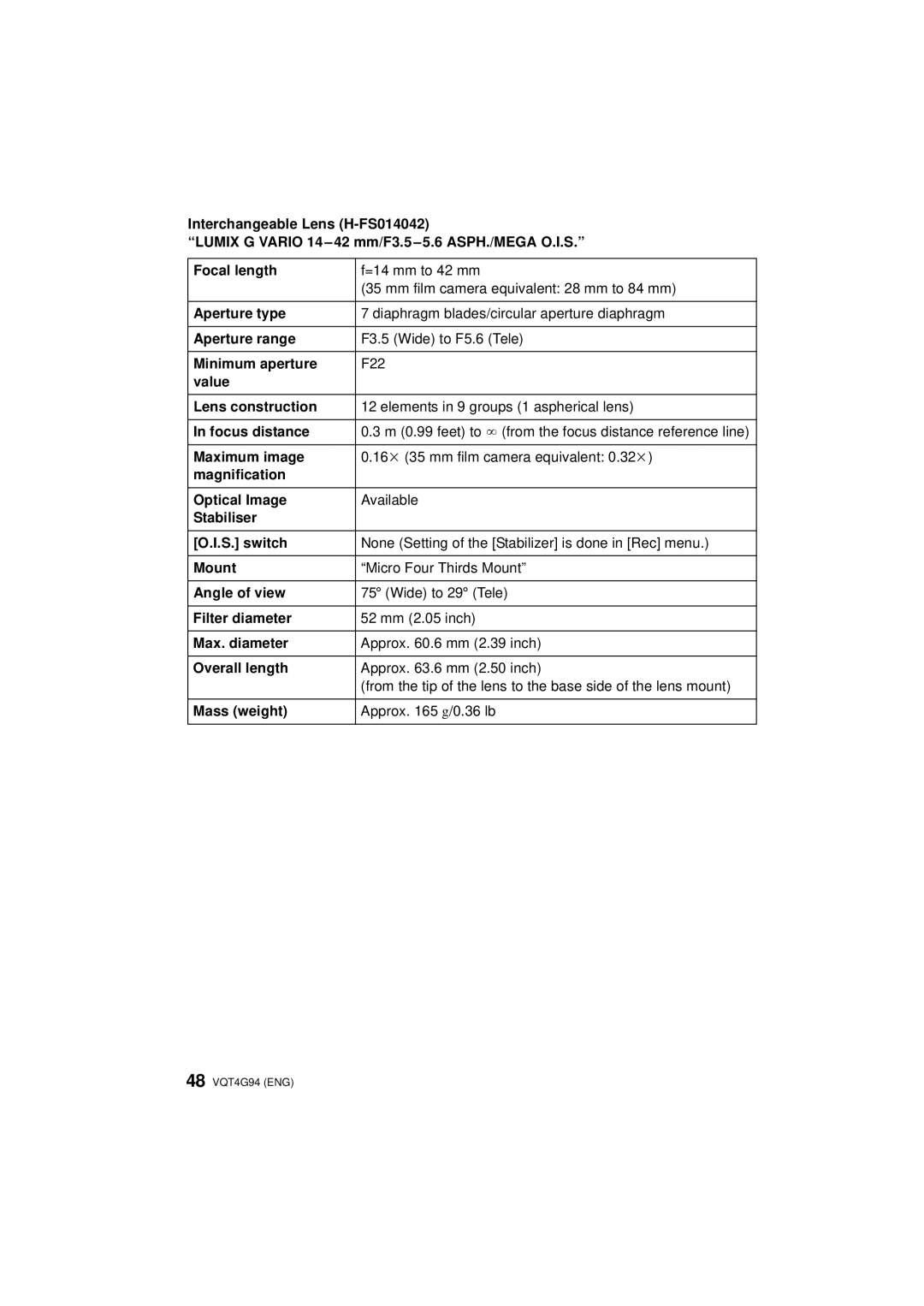 Panasonic DMC-G5-K, DMC-G5X, DMC-G5K owner manual M 0.99 feet to ¶ from the focus distance reference line 