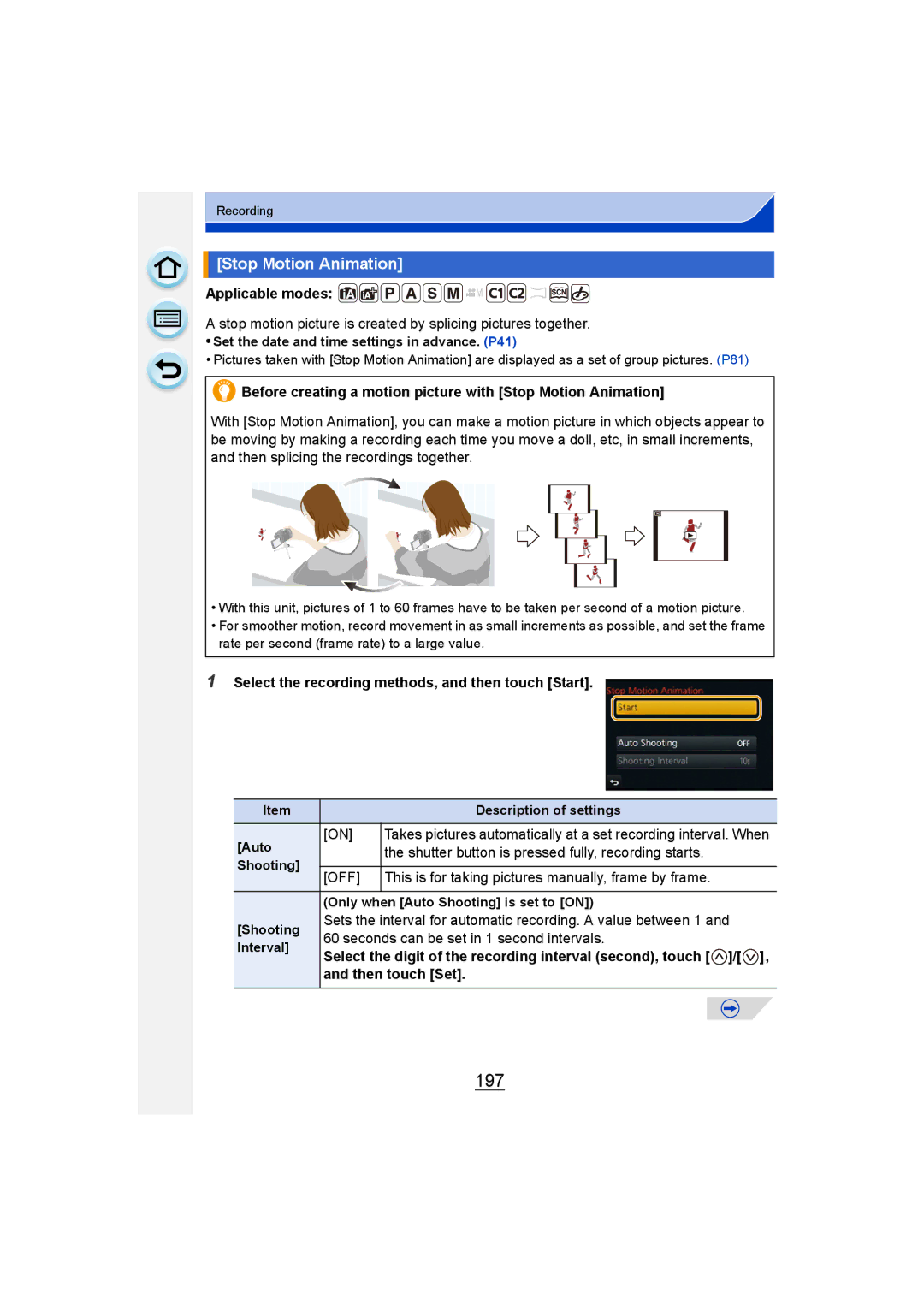 Panasonic DMC-G6 owner manual 197, Stop Motion Animation 